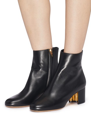 Figure View - Click To Enlarge - SALVATORE FERRAGAMO - 'Noceto' hollow heel leather ankle boots