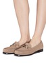 Figure View - Click To Enlarge - SALVATORE FERRAGAMO - 'Rolo' Gancini embellished suede loafers