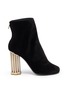 Main View - Click To Enlarge - SALVATORE FERRAGAMO - 'Coriano' caged flower heel velvet ankle boots