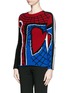 Front View - Click To Enlarge - VALENTINO GARAVANI - 'Super-H' Spiderman intarsia wool sweater