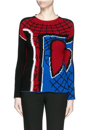 Main View - Click To Enlarge - VALENTINO GARAVANI - 'Super-H' Spiderman intarsia wool sweater