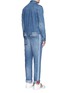 Back View - Click To Enlarge - VALENTINO GARAVANI - Tuxedo stripe denim combo jumpsuit