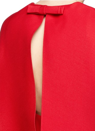 Detail View - Click To Enlarge - VALENTINO GARAVANI - Bow cape open back crepe couture dress