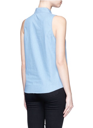 Back View - Click To Enlarge - EQUIPMENT - 'Mina Tie Front' sleeveless chambray shirt