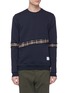 Main View - Click To Enlarge - THE EDITOR - Tartan plaid herringbone panel sweatshirt