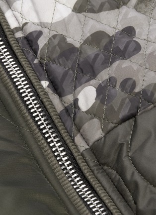  - THE EDITOR - Camouflage print panel patchwork puffer bomber jacket