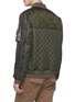 Back View - Click To Enlarge - THE EDITOR - Camouflage print panel patchwork puffer bomber jacket
