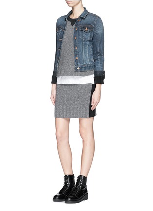 Figure View - Click To Enlarge - RAG & BONE - 'Nina' contrast intarsia wool-cashmere skirt