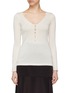 Main View - Click To Enlarge - CRUSH COLLECTION - Button keyhole Mulberry silk-cashmere sweater