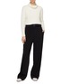 Figure View - Click To Enlarge - CRUSH COLLECTION - Cashmere rib knit cropped cowl neck sweater