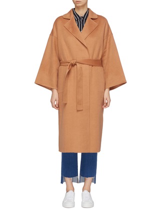 Main View - Click To Enlarge - CRUSH COLLECTION - Belted cashmere blend melton robe coat
