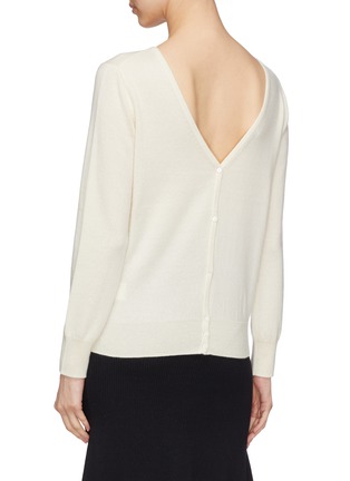 Back View - Click To Enlarge - CRUSH COLLECTION - Button V-back cashmere sweater