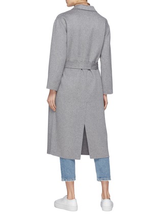 Back View - Click To Enlarge - CRUSH COLLECTION - Belted wool-cashmere melton cocoon coat