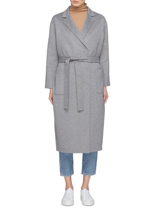 Main View - Click To Enlarge - CRUSH COLLECTION - Belted wool-cashmere melton cocoon coat