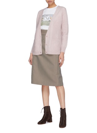 Figure View - Click To Enlarge - CRUSH COLLECTION - Brushed cashmere cardigan