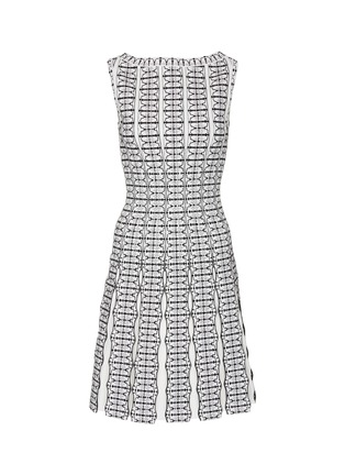 Main View - Click To Enlarge - ALAÏA - Graphic jacquard stripe pleated knit dress