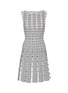 Main View - Click To Enlarge - ALAÏA - Graphic jacquard stripe pleated knit dress