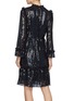 Back View - Click To Enlarge - NEEDLE & THREAD - 'Gloss Sequin' stripe ruffle trim peplum dress