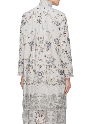 Back View - Click To Enlarge - NEEDLE & THREAD - 'Ella' sequin floral embroidered patchwork Ottoman coat