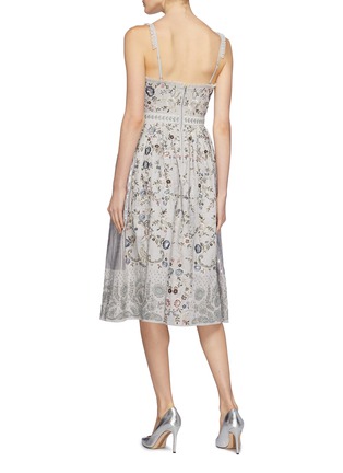 Back View - Click To Enlarge - NEEDLE & THREAD - 'Ella' floral embellished sequin patchwork dress