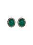 Main View - Click To Enlarge - AISHWARYA - Diamond emerald gold alloy oval stud earrings