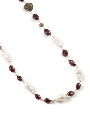  - AISHWARYA - Diamond ruby pearl gold alloy necklace