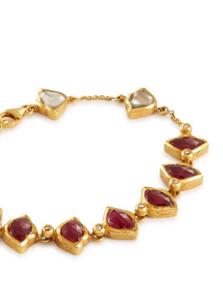 Detail View - Click To Enlarge - AISHWARYA - Diamond ruby station charm bracelet