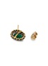 Detail View - Click To Enlarge - AISHWARYA - Diamond emerald gold alloy scalloped stud earrings