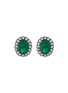 Main View - Click To Enlarge - AISHWARYA - Diamond emerald gold alloy scalloped stud earrings