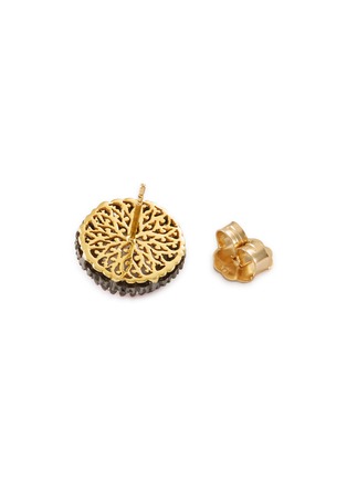 Detail View - Click To Enlarge - AISHWARYA - Diamond emerald gold alloy round stud earrings