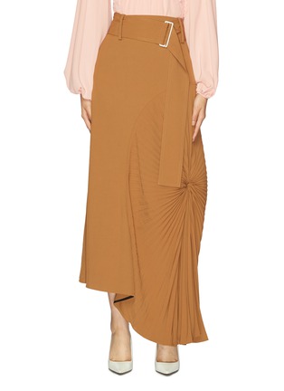 VICTORIA BECKHAM | Plissé pleated circle panel belted twill