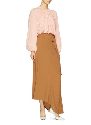 VICTORIA BECKHAM | Plissé pleated circle panel belted twill