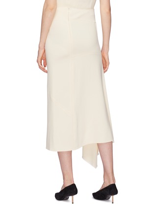 Back View - Click To Enlarge - VICTORIA BECKHAM - Asymmetric drape cady midi skirt