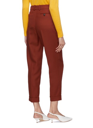 Back View - Click To Enlarge - VICTORIA BECKHAM - Pleated cropped wool pants