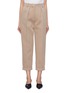 Main View - Click To Enlarge - VICTORIA BECKHAM - Roll cuff cropped virgin wool-cotton twill pants