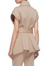 Back View - Click To Enlarge - VICTORIA BECKHAM - 'Tulip' belted pleated peplum back twill gilet