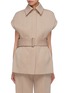 Main View - Click To Enlarge - VICTORIA BECKHAM - 'Tulip' belted pleated peplum back twill gilet