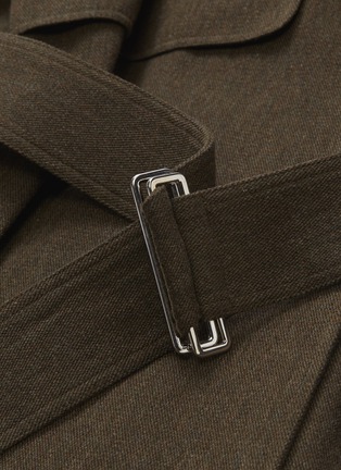  - VICTORIA BECKHAM - Split cuff belted twill oversized trench coat
