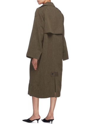 Back View - Click To Enlarge - VICTORIA BECKHAM - Split cuff belted twill oversized trench coat