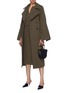 Figure View - Click To Enlarge - VICTORIA BECKHAM - Split cuff belted twill oversized trench coat