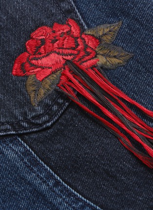  - GRLFRND - 'Monroe' rose embroidered panelled jeans