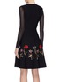 Back View - Click To Enlarge - OSCAR DE LA RENTA - 'Flower Harvest' mesh sleeve knit dress