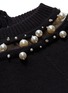  - OSCAR DE LA RENTA - Pearl embellished mesh collar panel sweater