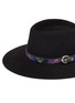 Detail View - Click To Enlarge - MAISON MICHEL - 'Charles' tartan belt rabbit furfelt fedora hat