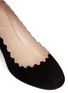 Detail View - Click To Enlarge - CHLOÉ - 'Rossa' curve heel scalloped edge suede pumps