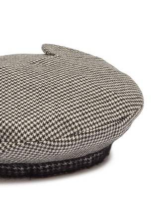 Detail View - Click To Enlarge - MAISON MICHEL - 'Billy Ears' reversible houndstooth beret