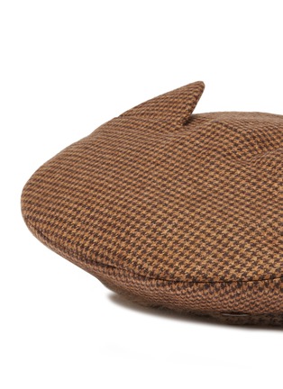Detail View - Click To Enlarge - MAISON MICHEL - 'Billy Ears' reversible houndstooth beret