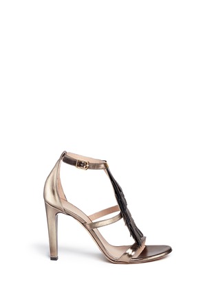 Main View - Click To Enlarge - CHLOÉ - Fringe metallic leather sandals
