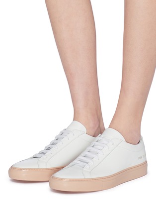 Figure View - Click To Enlarge - COMMON PROJECTS - 'Achilles' patent outsole leather sneakers