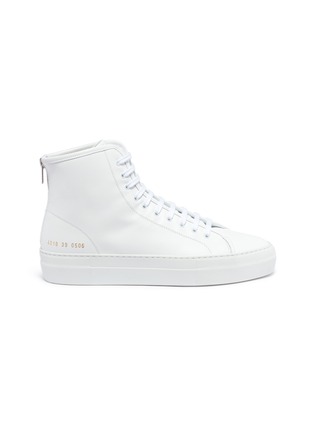 Main View - Click To Enlarge - COMMON PROJECTS - 'Tournament' leather high top platform sneakers